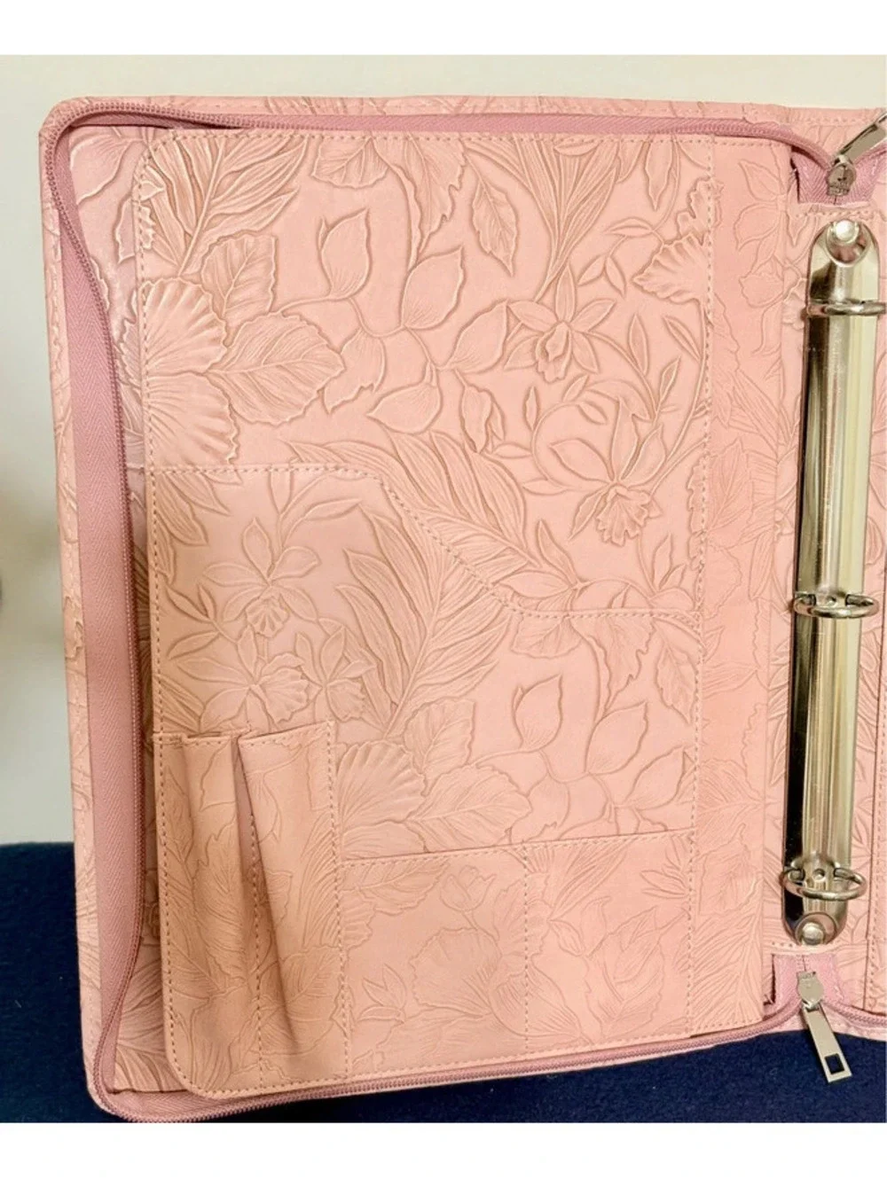 Hawaiian Floral Pink Pu Leather Portfolio